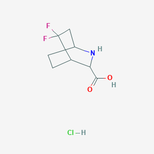 molecular formula C8H12ClF2NO2 B15260073 5,5-Difluoro-2-azabicyclo[2.2.2]octane-3-carboxylic acid hydrochloride 