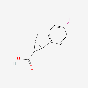 molecular formula C11H9FO2 B15260118 4-Fluoro-1H,1aH,6H,6aH-cyclopropa[a]indene-1-carboxylic acid 