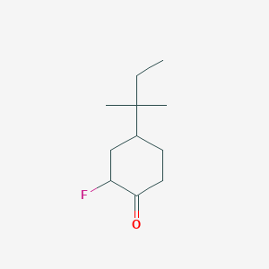 molecular formula C11H19FO B15260154 2-Fluoro-4-(2-methylbutan-2-yl)cyclohexan-1-one 