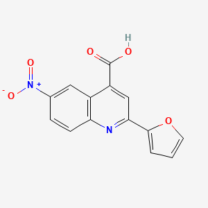 molecular formula C14H8N2O5 B15260167 2-(Furan-2-yl)-6-nitroquinoline-4-carboxylic acid 