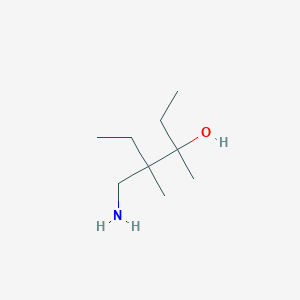 molecular formula C9H21NO B15260188 4-(Aminomethyl)-3,4-dimethylhexan-3-OL 