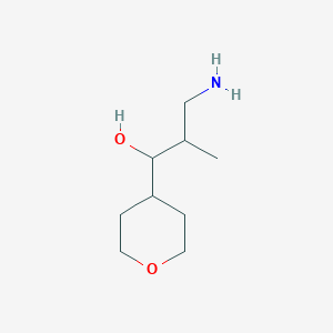 molecular formula C9H19NO2 B15260191 3-Amino-2-methyl-1-(oxan-4-yl)propan-1-ol 