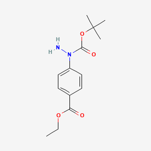 molecular formula C14H20N2O4 B1526024 4-(N-Tert-butoxycarbonylhydrazino)benzoic acid ethyl ester CAS No. 380383-79-9