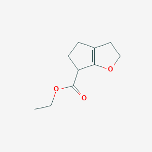 molecular formula C10H14O3 B15260271 Ethyl 2H,3H,4H,5H,6H-cyclopenta[b]furan-6-carboxylate 