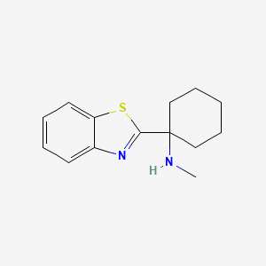 molecular formula C14H18N2S B15260363 1-(1,3-benzothiazol-2-yl)-N-methylcyclohexan-1-amine 