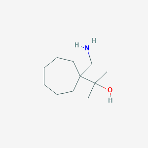 molecular formula C11H23NO B15260403 2-[1-(Aminomethyl)cycloheptyl]propan-2-ol 