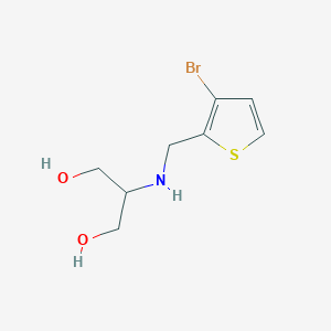 molecular formula C8H12BrNO2S B15260404 2-{[(3-Bromothiophen-2-yl)methyl]amino}propane-1,3-diol 