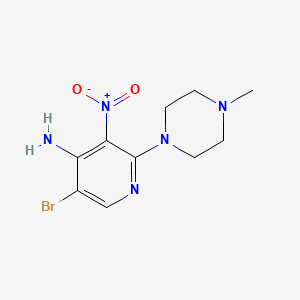 molecular formula C10H14BrN5O2 B1526041 5-Bromo-2-(4-methylpiperazin-1-yl)-3-nitropyridin-4-amine CAS No. 1334136-63-8