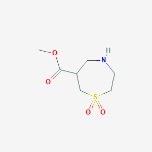 molecular formula C7H13NO4S B15260418 Methyl 1,4-thiazepane-6-carboxylate 1,1-dioxide 