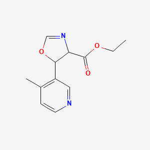 molecular formula C12H14N2O3 B15260425 Ethyl 5-(4-methylpyridin-3-YL)-4,5-dihydro-1,3-oxazole-4-carboxylate 