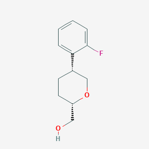 molecular formula C12H15FO2 B15260445 [(2S,5R)-5-(2-Fluorophenyl)oxan-2-yl]methanol 