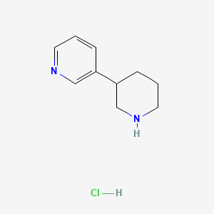 molecular formula C10H15ClN2 B15260447 3-(Piperidin-3-yl)pyridine hydrochloride 