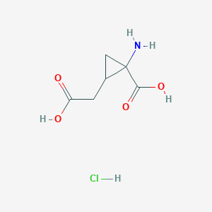 1-Amino-2-(carboxymethyl)cyclopropane-1-carboxylic acid hydrochloride