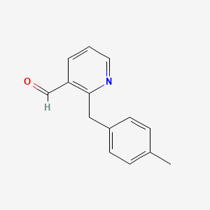 molecular formula C14H13NO B15260487 2-[(4-Methylphenyl)methyl]pyridine-3-carbaldehyde 