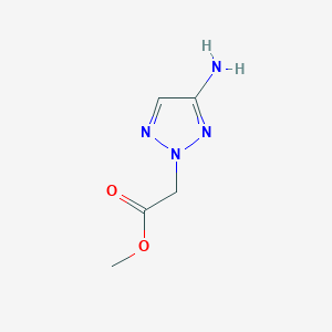 molecular formula C5H8N4O2 B15260540 Methyl 2-(4-amino-2H-1,2,3-triazol-2-yl)acetate 