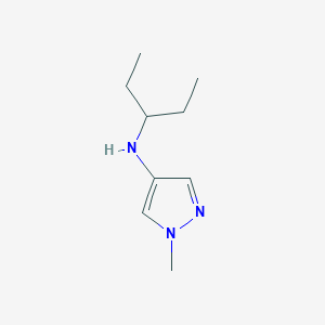 molecular formula C9H17N3 B15260553 1-methyl-N-(pentan-3-yl)-1H-pyrazol-4-amine 