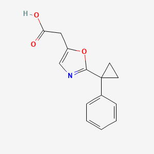 molecular formula C14H13NO3 B15260566 2-[2-(1-Phenylcyclopropyl)-1,3-oxazol-5-yl]acetic acid 