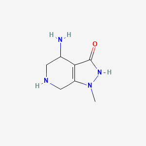 molecular formula C7H12N4O B15260571 4-Amino-1-methyl-1H,4H,5H,6H,7H-pyrazolo[3,4-c]pyridin-3-ol 