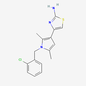 molecular formula C16H16ClN3S B15260574 4-{1-[(2-chlorophenyl)methyl]-2,5-dimethyl-1H-pyrrol-3-yl}-1,3-thiazol-2-amine 