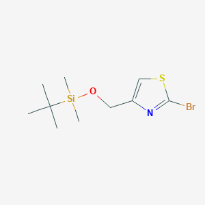 molecular formula C10H18BrNOSSi B1526060 2-Bromo-4-((tert-butyldimethylsilyloxy)methyl)thiazole CAS No. 936691-31-5
