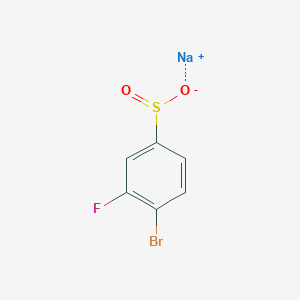 molecular formula C6H3BrFNaO2S B15260627 Sodium 4-bromo-3-fluorobenzene-1-sulfinate 