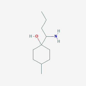 molecular formula C11H23NO B15260643 1-(1-Aminobutyl)-4-methylcyclohexan-1-ol 