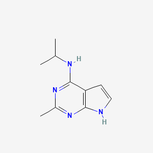 molecular formula C10H14N4 B15260654 2-Methyl-N-(propan-2-YL)-7H-pyrrolo[2,3-D]pyrimidin-4-amine 