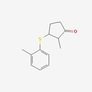 2-Methyl-3-[(2-methylphenyl)sulfanyl]cyclopentan-1-one