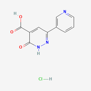 molecular formula C10H8ClN3O3 B15260681 6-oxo-3-pyridin-3-yl-1H-pyridazine-5-carboxylic acid;hydrochloride 