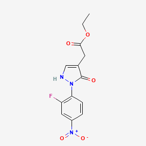 Ethyl 2-[2-(2-fluoro-4-nitrophenyl)-3-oxo-2,3-dihydro-1H-pyrazol-4-yl]acetate