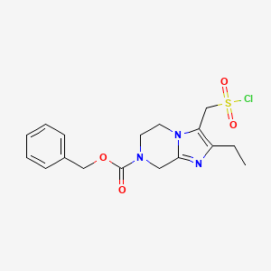 Benzyl 3-[(chlorosulfonyl)methyl]-2-ethyl-5H,6H,7H,8H-imidazo[1,2-a]pyrazine-7-carboxylate