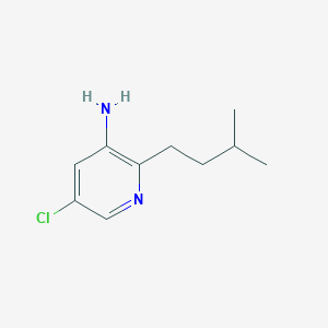 molecular formula C10H15ClN2 B15260758 5-Chloro-2-(3-methylbutyl)pyridin-3-amine 