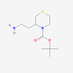molecular formula C11H22N2O2S B1526076 叔丁基 3-(2-氨基乙基)硫吗啉-4-羧酸酯 CAS No. 947337-32-8