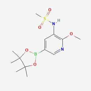 B1526079 N-(2-Methoxy-5-(4,4,5,5-tetramethyl-1,3,2-dioxaborolan-2-yl)pyridin-3-yl)methanesulfonamide CAS No. 1083326-75-3