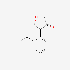 molecular formula C13H16O2 B15260795 4-[2-(Propan-2-yl)phenyl]oxolan-3-one 