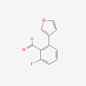 molecular formula C11H7FO2 B15260817 2-Fluoro-6-(furan-3-yl)benzaldehyde 