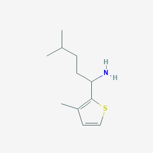 molecular formula C11H19NS B15260832 4-Methyl-1-(3-methylthiophen-2-yl)pentan-1-amine 