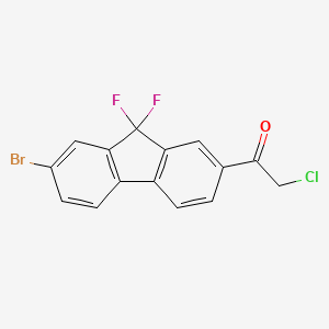 molecular formula C15H8BrClF2O B1526085 1-(7-bromo-9,9-difluoro-9H-fluoren-2-yl)-2-chloroethanone CAS No. 1378387-81-5