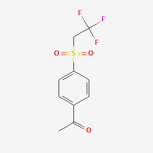 molecular formula C10H9F3O3S B1526086 1-[4-(2,2,2-三氟乙磺酰)苯基]乙-1-酮 CAS No. 1354960-85-2