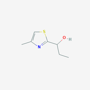 molecular formula C7H11NOS B15260898 1-(4-Methyl-1,3-thiazol-2-yl)propan-1-ol 