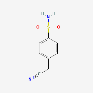 molecular formula C8H8N2O2S B15260938 Benzenesulfonamide, p-(cyanomethyl)- CAS No. 3665-08-5