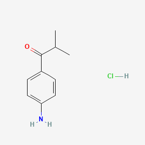 molecular formula C10H14ClNO B15260944 1-(4-Aminophenyl)-2-methylpropan-1-one hydrochloride 