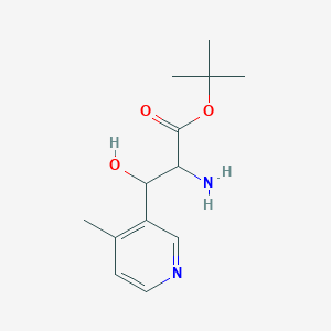 molecular formula C13H20N2O3 B15260958 tert-Butyl 2-amino-3-hydroxy-3-(4-methylpyridin-3-yl)propanoate 