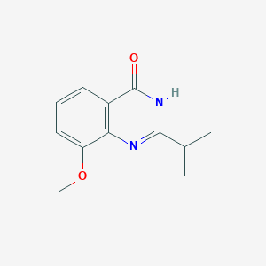 molecular formula C12H14N2O2 B15260962 8-Methoxy-2-(propan-2-yl)-3,4-dihydroquinazolin-4-one 