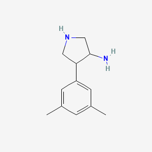 molecular formula C12H18N2 B15261009 4-(3,5-Dimethylphenyl)pyrrolidin-3-amine 