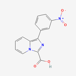 molecular formula C14H9N3O4 B15261034 1-(3-Nitrophenyl)imidazo[1,5-a]pyridine-3-carboxylic acid 