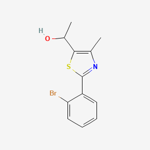 molecular formula C12H12BrNOS B1526104 1-[2-(2-溴苯基)-4-甲基-1,3-噻唑-5-基]乙醇 CAS No. 1251342-65-0