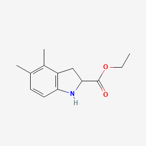 molecular formula C13H17NO2 B15261043 Ethyl 4,5-dimethyl-2,3-dihydro-1H-indole-2-carboxylate 