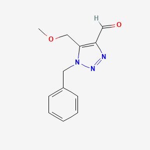 molecular formula C12H13N3O2 B15261101 1-Benzyl-5-(methoxymethyl)-1H-1,2,3-triazole-4-carbaldehyde 