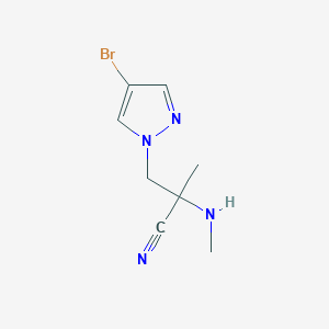 molecular formula C8H11BrN4 B1526116 3-(4-bromo-1H-pyrazol-1-yl)-2-methyl-2-(methylamino)propanenitrile CAS No. 1247560-16-2